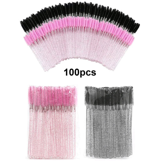100pcs Disposable Eyelash Spoolie Brushes
