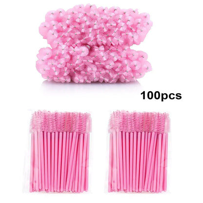 100pcs Disposable Eyelash Spoolie Brushes